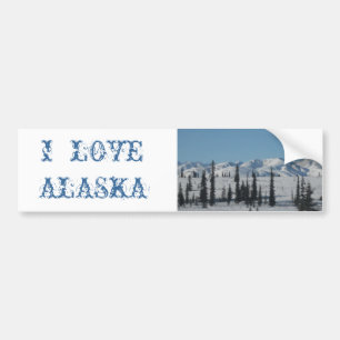 I LOVE ALASKA Bumper Sticker