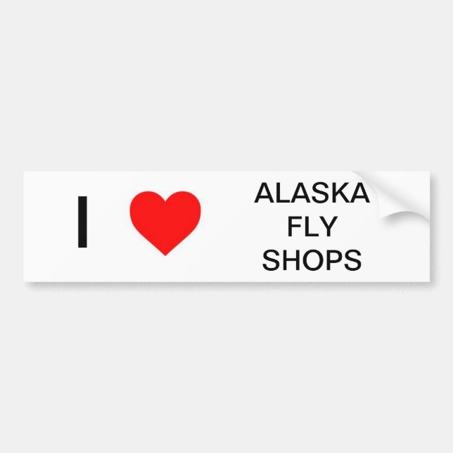 I Love Alaska Fly Shops Bumper Sticker (Front)
