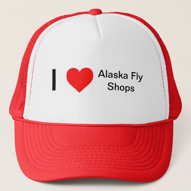 I Love Alaska Fly Shops Trucker Hat (Front)
