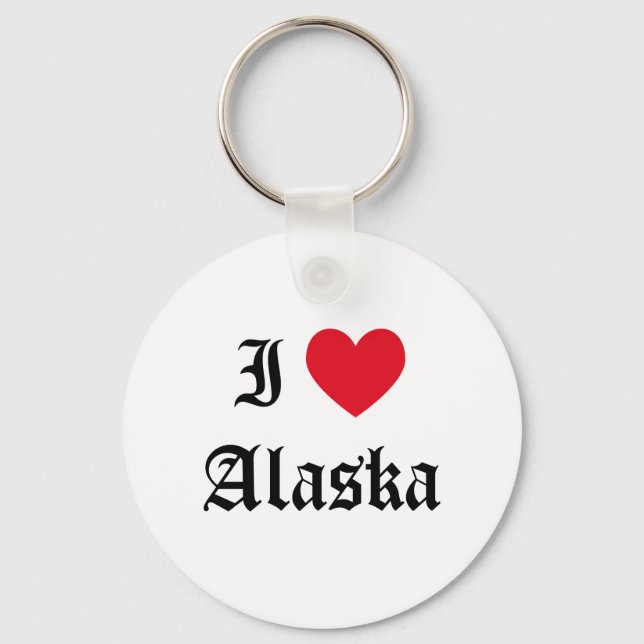 I Love Alaska Key Ring (Front)