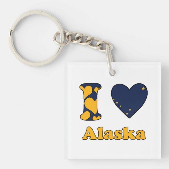 I love Alaska Key Ring (Front)