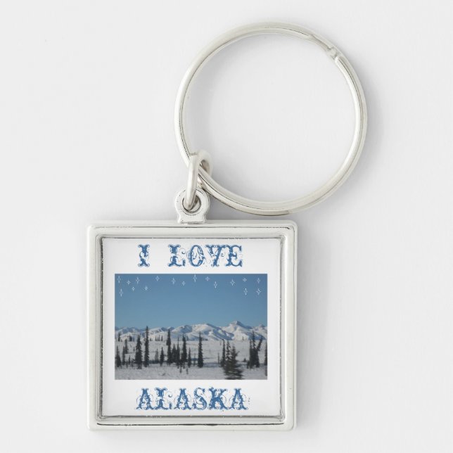 I LOVE ALASKA Keychain (Front)