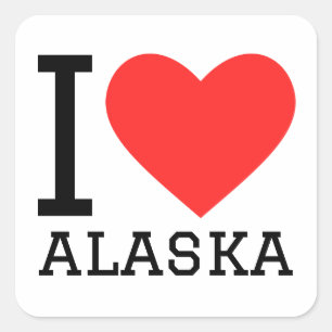 I love Alaska  Square Sticker