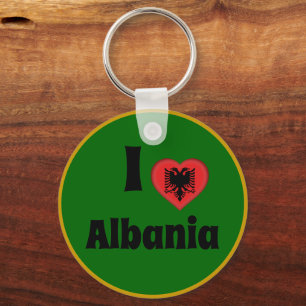 I love Albania & Albanian Heart - travel / sports Key Ring