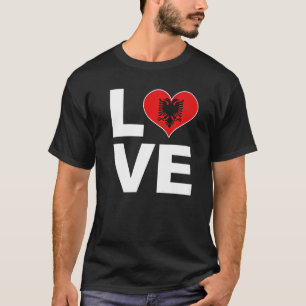 I Love Albania Heart Flag Albania T-Shirt