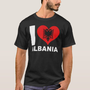 I Love Albania Heart Flag Albania T-Shirt