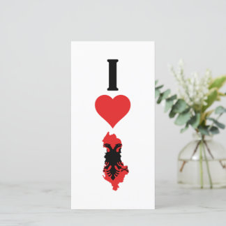 I Love Albania Vertical I Heart Albania Flag Map Card