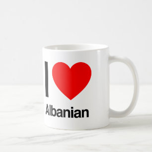 i love albanian coffee mug