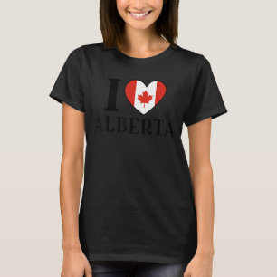 I Love Alberta Canada Heart Flag T-Shirt