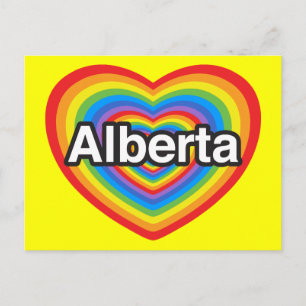 I love Alberta. I love you Alberta. Heart Postcard