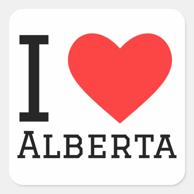 I love alberta square sticker (Front)