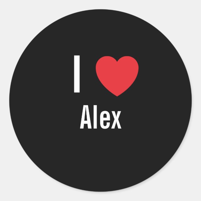 I love Alex Classic Round Sticker (Front)