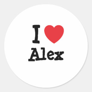 I love Alex heart custom personalised Classic Round Sticker