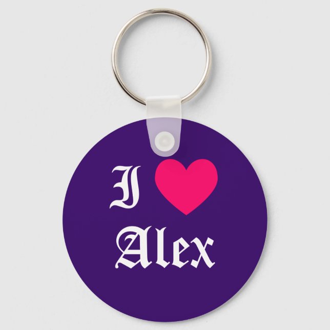 I Love Alex Key Ring (Front)