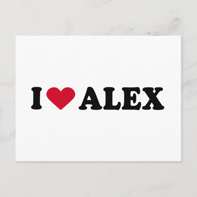 I LOVE ALEX POSTCARD (Front)