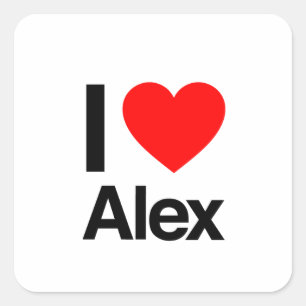 i love alex square sticker
