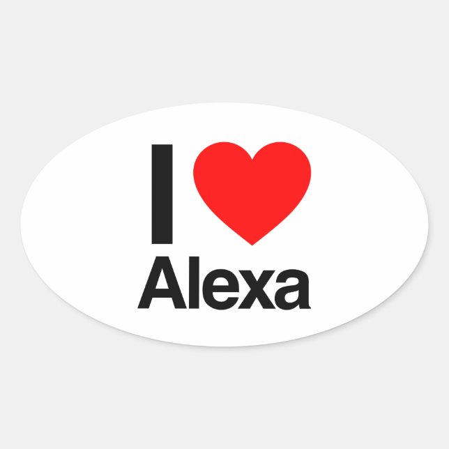 i love alexa oval sticker (Front)