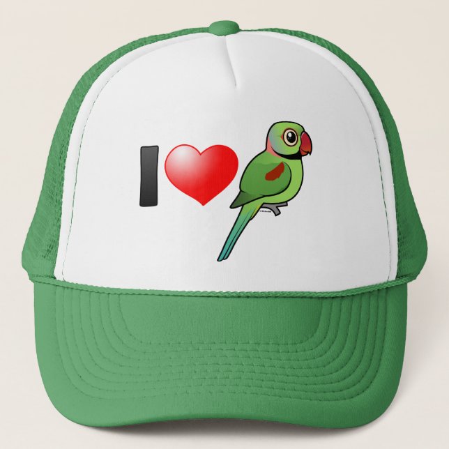 I Love Alexandrine Parakeets Trucker Hat (Front)