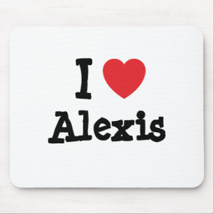 I love Alexis heart custom personalised Mouse Mat