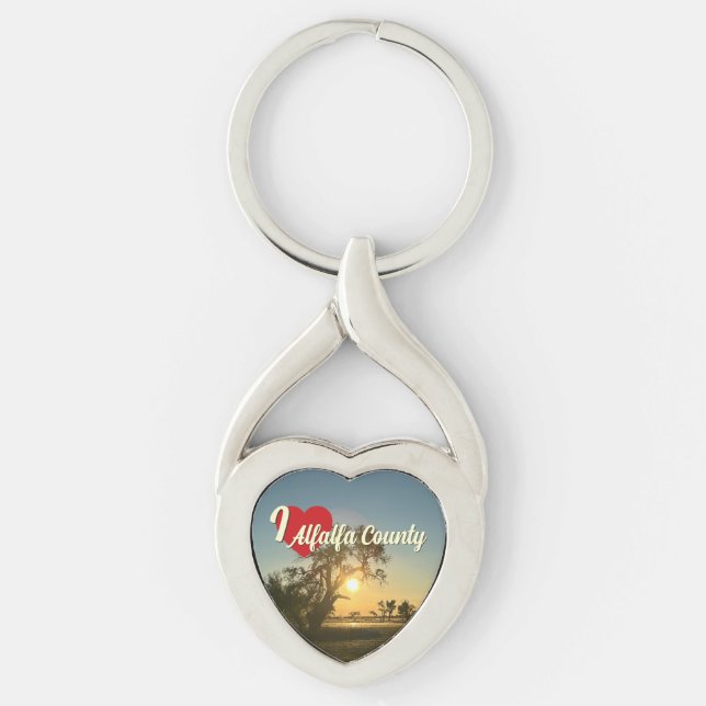 I Love Alfalfa County Keychain (Front)