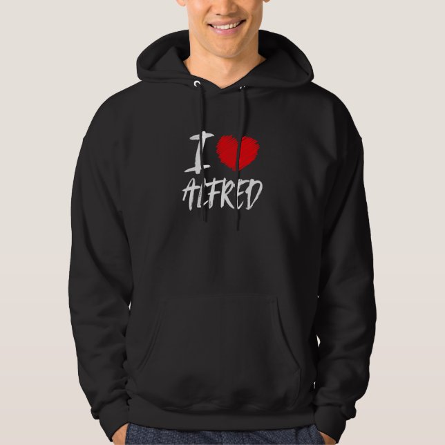 I Love Alfred Husband Son Boyfriend Dad Grandson H Hoodie (Front)