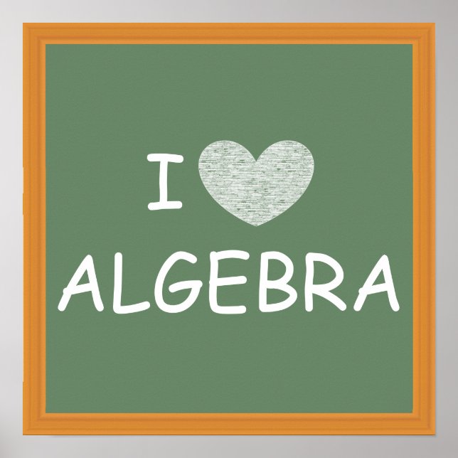 I Love Algebra Poster (Front)