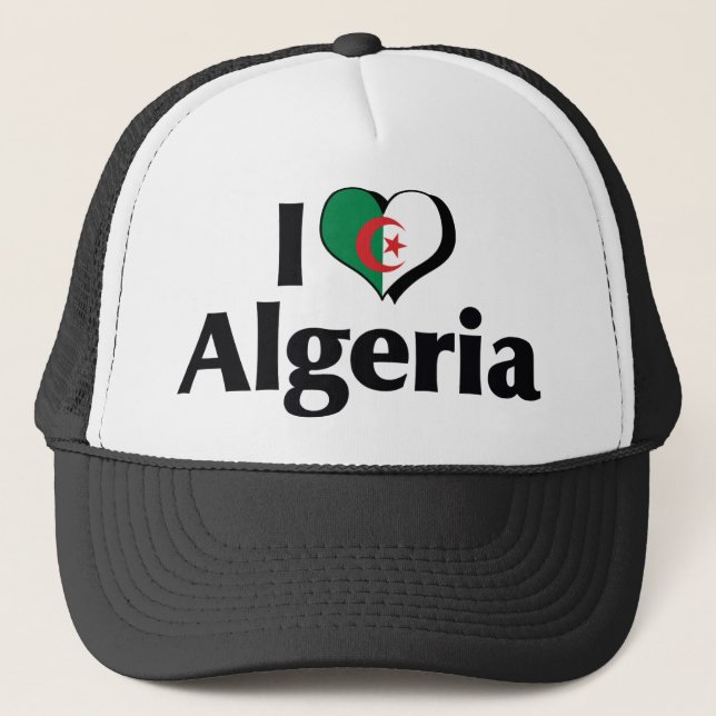 I Love Algeria Flag Trucker Hat (Front)