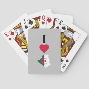 I Love Algeria Vertical I Heart Algeria Country Fl Playing Cards