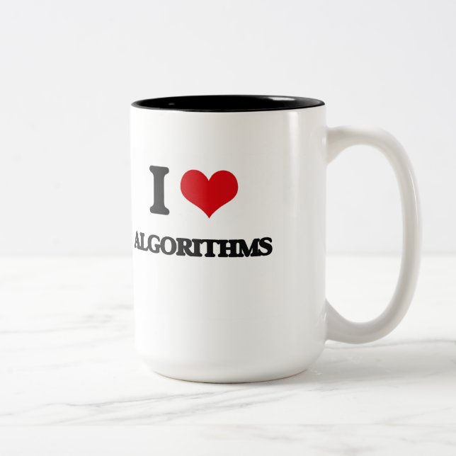 I Love Algorithms Two-Tone Coffee Mug (Right)
