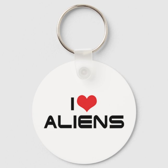I Love Aliens Keychain (Front)