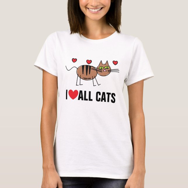 I Love All Cats T Shirt (Front)