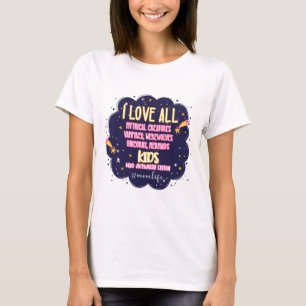 I Love All Mythical Creatures, Vampires, Werewolf T-Shirt