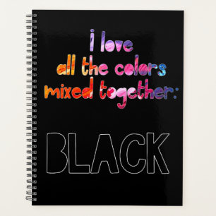 I love all the colours together plain black planner