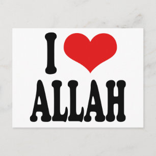 I Love Allah Postcard