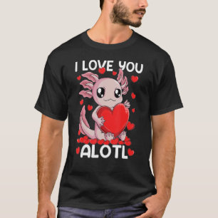 I Love Alotl Axolotl Valentine's Day Heart Girls W T-Shirt
