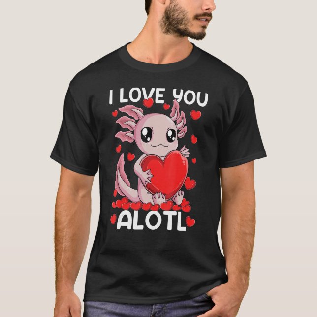 I Love Alotl Axolotl Valentine's Day Heart Girls W T-Shirt (Front)