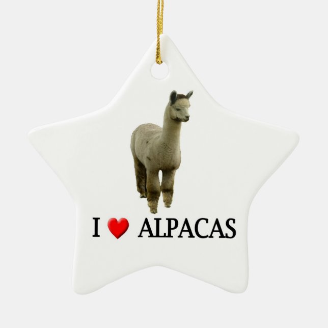 I love alpacas ceramic tree decoration (Front)