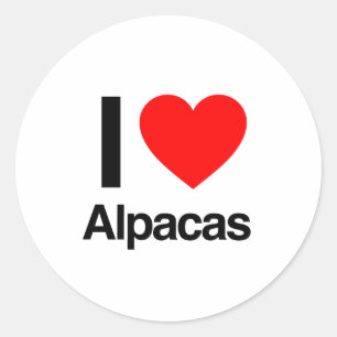 i love alpacas classic round sticker