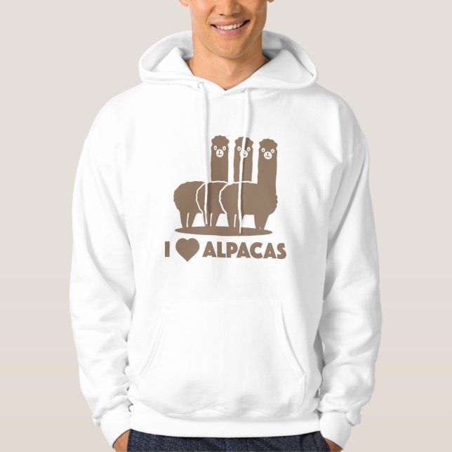 I Love Alpacas Hoodie (Front)