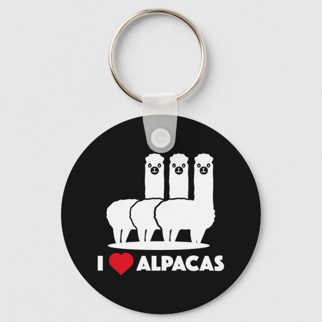 I Love Alpacas Key Ring (Front)
