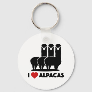I Love Alpacas Key Ring