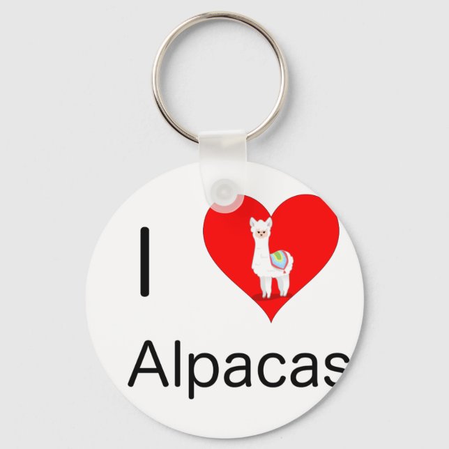 I love alpacas key ring (Front)