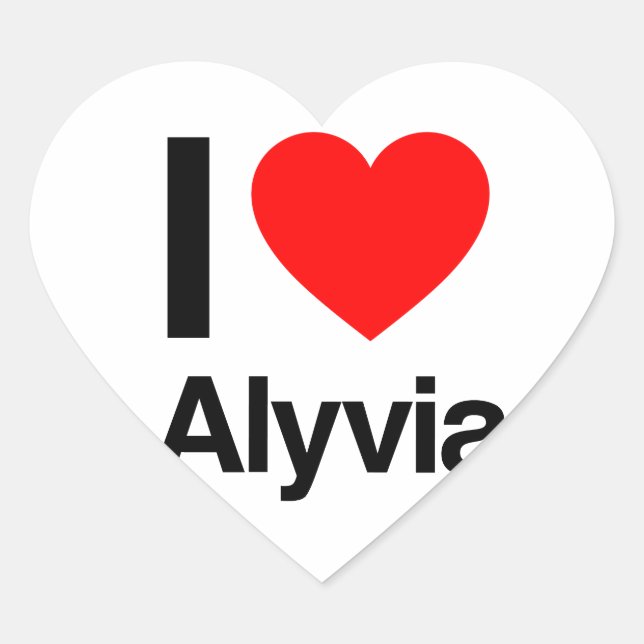 i love alyvia heart sticker (Front)