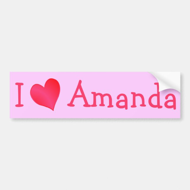I Love Amanda Bumper Sticker (Front)