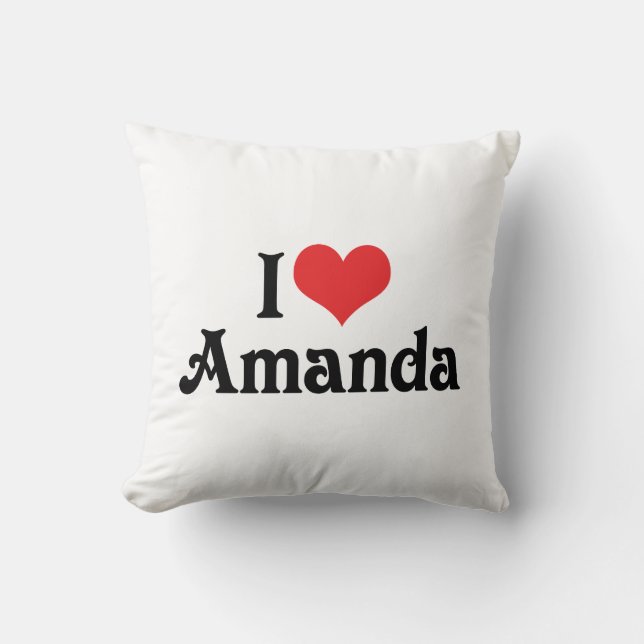 I Love Amanda Cushion (Front)