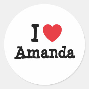 I love Amanda heart T-Shirt Classic Round Sticker