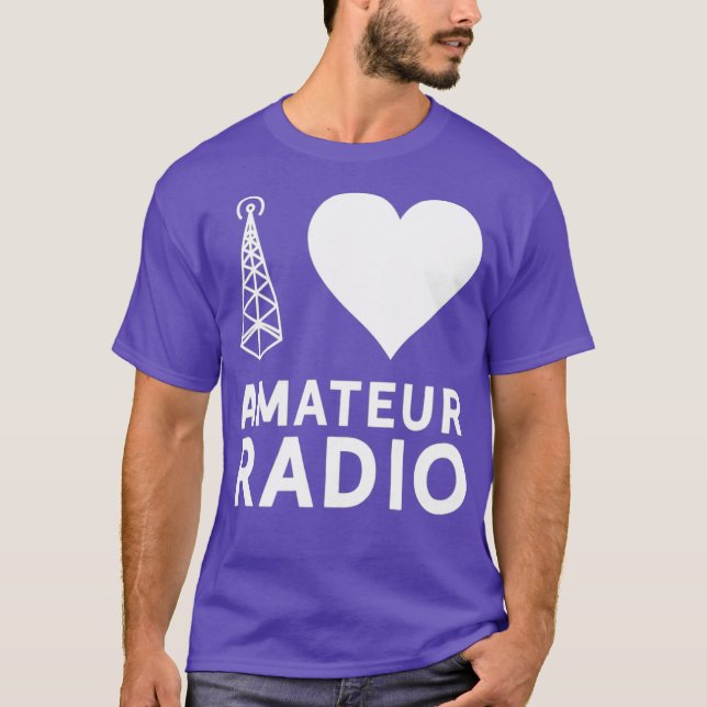 I Love Amateur Radio Ham Service Operator T-Shirt (Front)