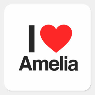 i love amelia square sticker