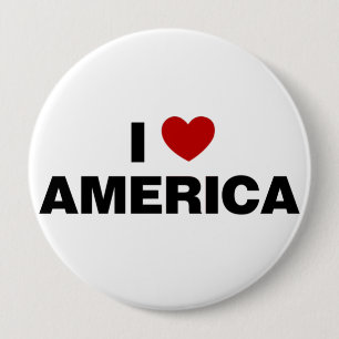 I Love America 10 Cm Round Badge