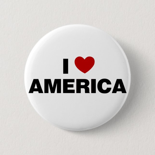 I Love America 6 Cm Round Badge (Front)
